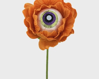 Orange Eyeball Flower Pick - 21 in x 6in