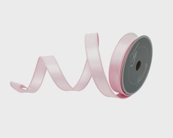 1 Inch Light Pink Satin Wired Farrisilk Ribbon