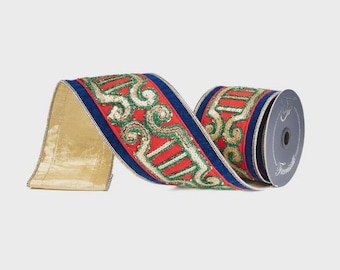 4 inch Plush Nutcracker Ribbon ~ Wired ~ 5 Yards