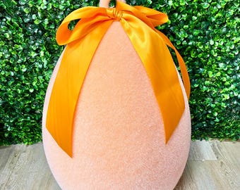 Orange Flocked Egg ~ 19x12 inches