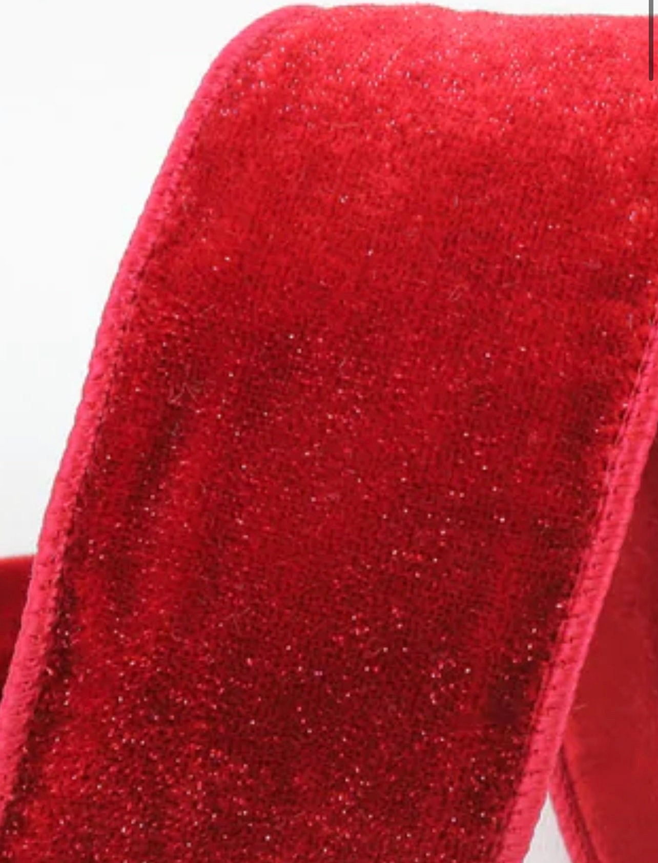 Red Velvet with Gold Diamond Dust Back 2.5” Farrisilk Wired Ribbon - Greenery Market