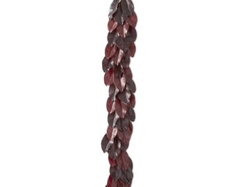 Burgundy Magnolia Leaf Garland ~ 72 Inch ~ 6 Foot ~ Real Touch