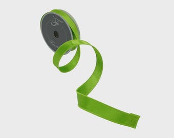 1 Inch Lime Satin Wired Farrisilk Ribbon