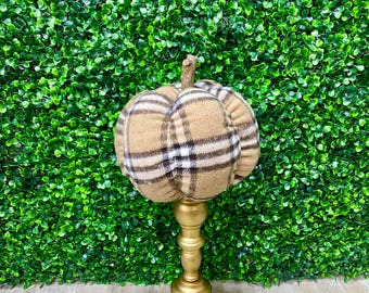 Plush Fall Plaid Pumpkin -7x7 - Medium