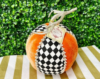 7 inch Mark Roberts Harlequin Pumpkin - TALL