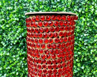 0.5 inch Ruby Red Jeweled Trim Ribbon