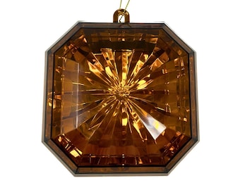 Square Acrylic Gem ~ 5inch ~ Dark  Amber