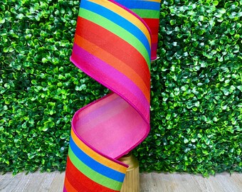 4” Farrisilk Rainbow Stripes ~ 10 yards