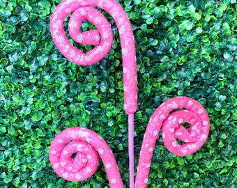 Pink Sequin Polkadot Spiral Curly Spray - 28 inch