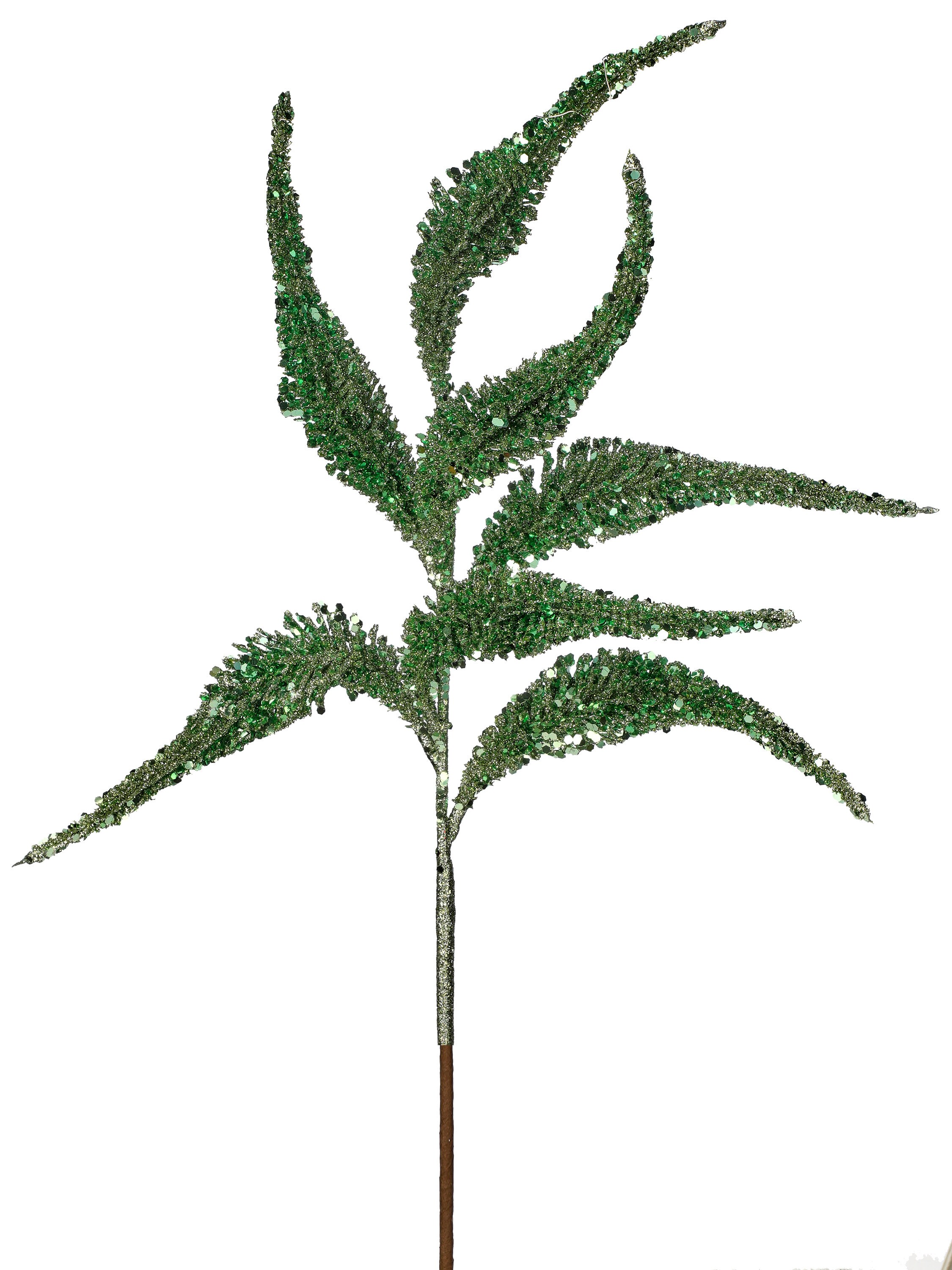 Emerald green spray, 20 inch green glitter amyranthus spray, green