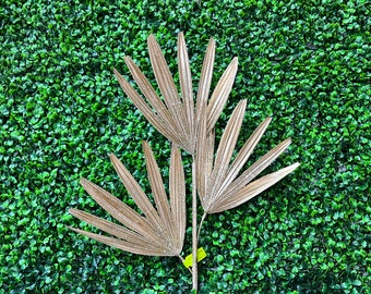 Champagne Gold Fan Palm Spray ~ 30 inches