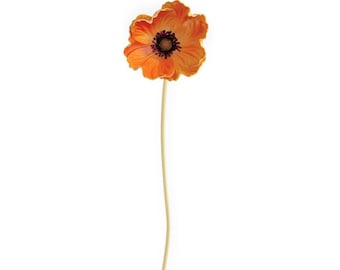 Orange Real Touch Mini Poppy Stem - 11 inch