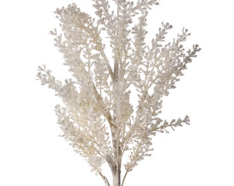 White Frosted Leaf Spray -  24 inches