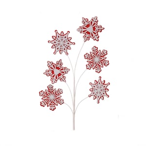 Red & White Gingerbread Snowflake Spray ~ 28 inch