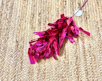 Fuchsia Pink Party Pick~ Hot Pink Tinsel Spray ~ 18” ~ 80 tip