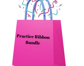 Practice Ribbon Bundle ~ 5 high end ribbons ~ 1-2 yards