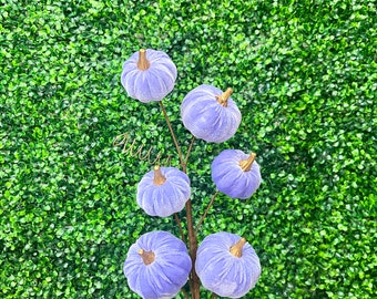 Lavender Purple Velvet Pumpkin Stem - 6 pumpkins