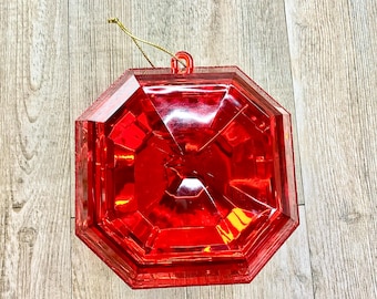 Red Acrylic Gem - Square Cut Jewel Ornament ~ 6”