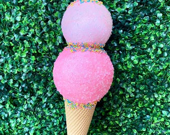 Pink Ice Cream - Foam Ornament - 16 inch