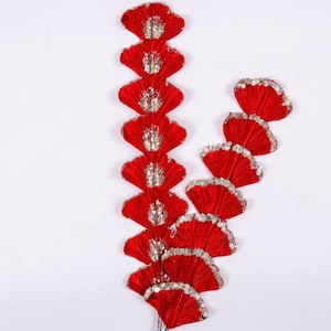 Red Victorian Fan - 26 inch
