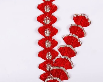 Red Victorian Fan - 26 inch