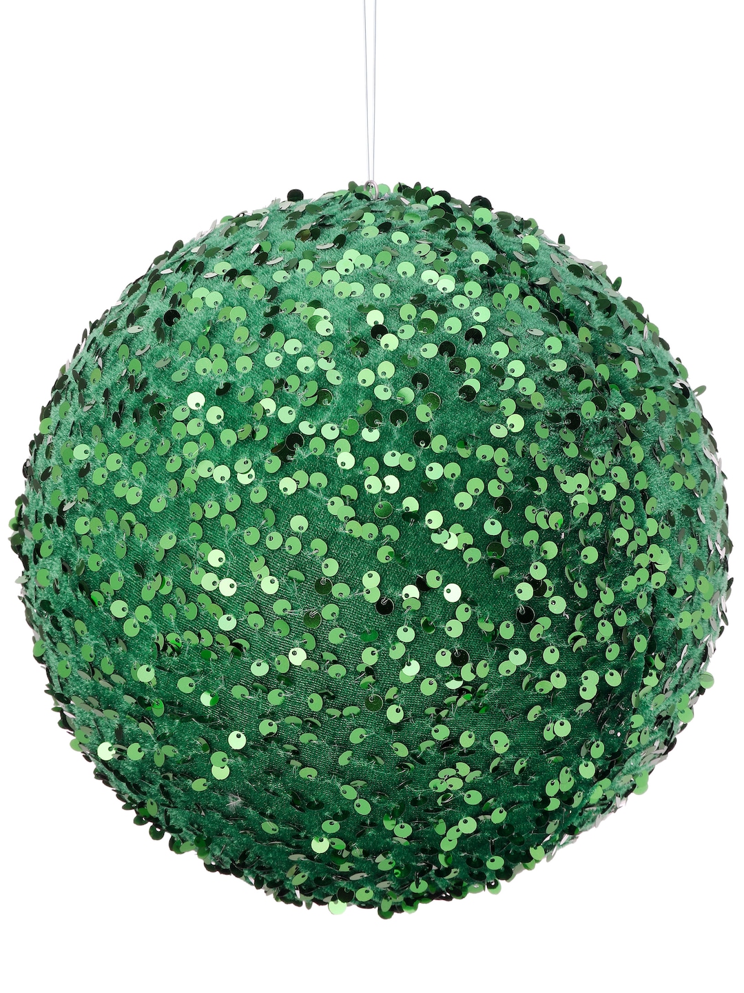 8 Inch Green Sequin Ornament, Green Christmas Tree Ornament, Emerald