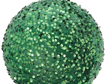 8 inch green sequin ornament, green Christmas tree ornament, emerald green ornament, ornaments for Christmas tree, 8 inch ball ornament