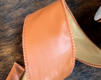 2.5 inch Faux  Leather Wired Ribbon