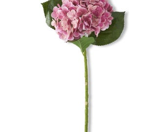 Dark Pink Real Touch Hydrangea Stem - 20 inch