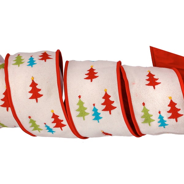 Nastro per albero di Natale retrò ricamato da 4 pollici - 5 iarde