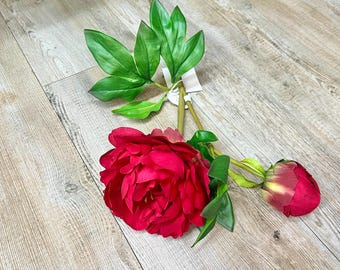 Red Peony Stem ~ 24in