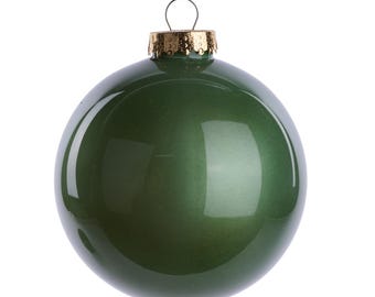 150mm Sage Green Lacquer Glass Look Shatterproof Ornament - 6 inch