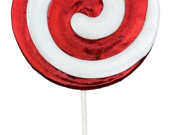 Red and White Peppermint Swirl Pick - 15in tall x 5 in wide