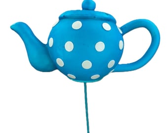 Blue Polkadot Teapot Pick