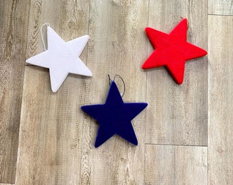 Patriotic Flocked Star - 7.5 inches