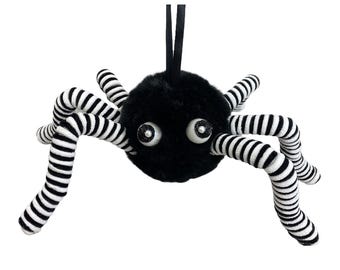 Black and White Plush Furry Spider
