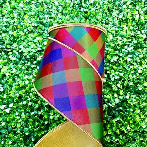 4-Zoll-Multicolor Metallic Diagonal Ribbon ~ 10 Meter
