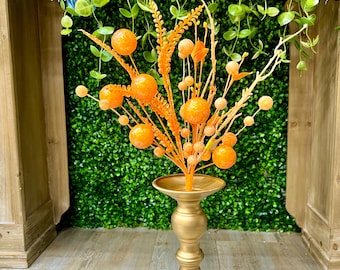 Orange Glitter Ball Filler Bush - 21 inch