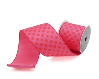 Pink Monochrome Dots Ribbon ~ 4 Inch x 10 Yards ~ Farrisilk