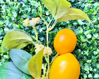Lemon Leaves Pick - 13 inches - ARTIFICIAL