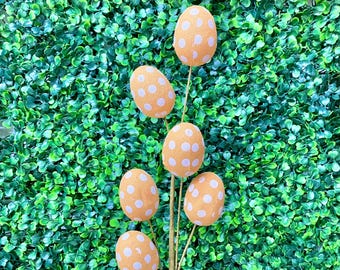 Neutral Polkadot Egg Spray ~ 22 Inch