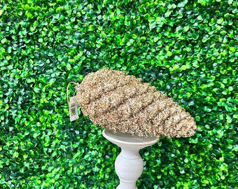 9 Inch Gold Glitter Pinecone