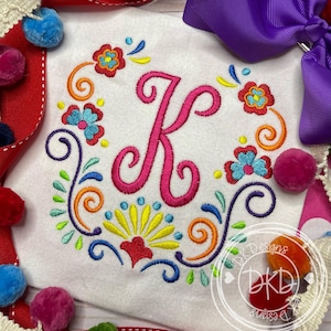 Floral Embroidered Shirt- Girls Monogrammed Shirt- Floral Shirt- Flower Embroidery- Girls Flower Shirt- Floral Monogram
