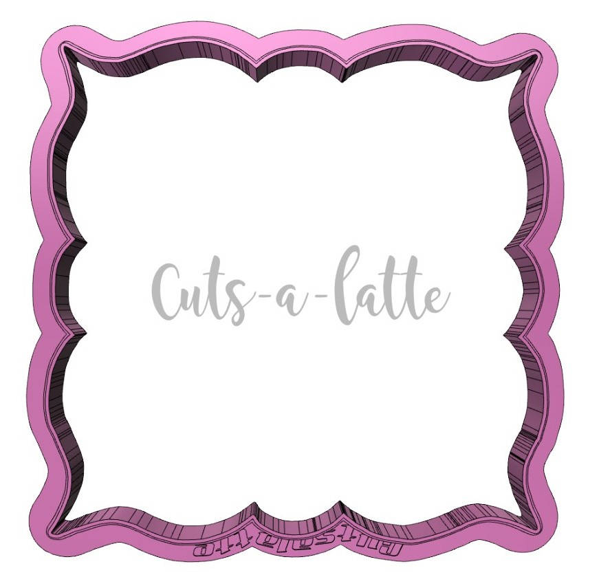 Nadia Square Plaque Cookie Cutter 3D Printed
