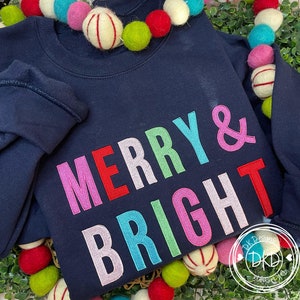 Merry and Bright Sweatshirt, Merry Christmas Shirt for Women, Christmas Crewneck Christmas Sweater, Christmas Sweatshirt