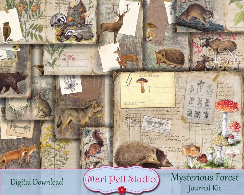 Mysterious Forest Junk Journal Kit Forest Ephemera Pack - Etsy