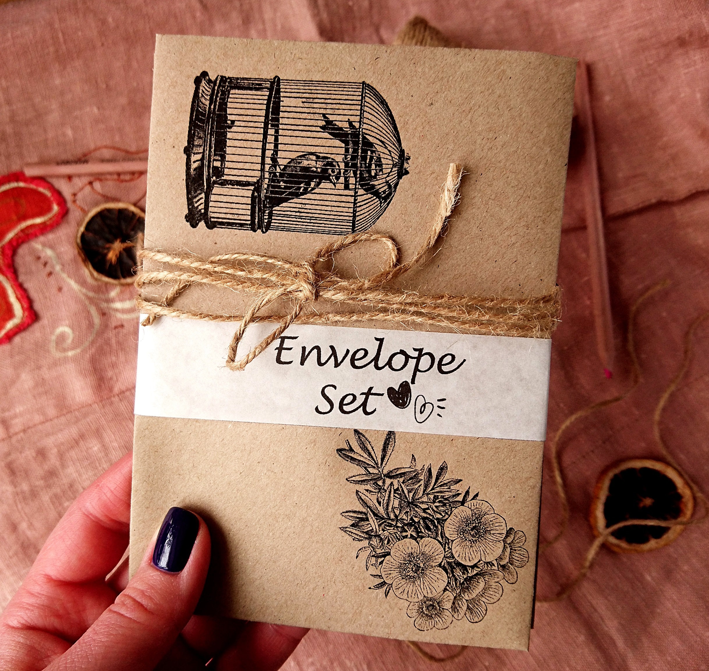 Set of 4 Envelopes Vintage Style Envelopes Retro Envelope Etsy