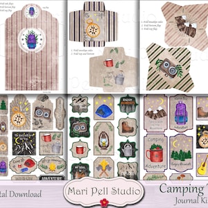 Camping Junk Journal Kit, Hiking Ephemera Pack, Printable Journal Kit ...