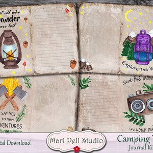 Camping Junk Journal Kit, Hiking Ephemera Pack, Printable Journal Kit ...