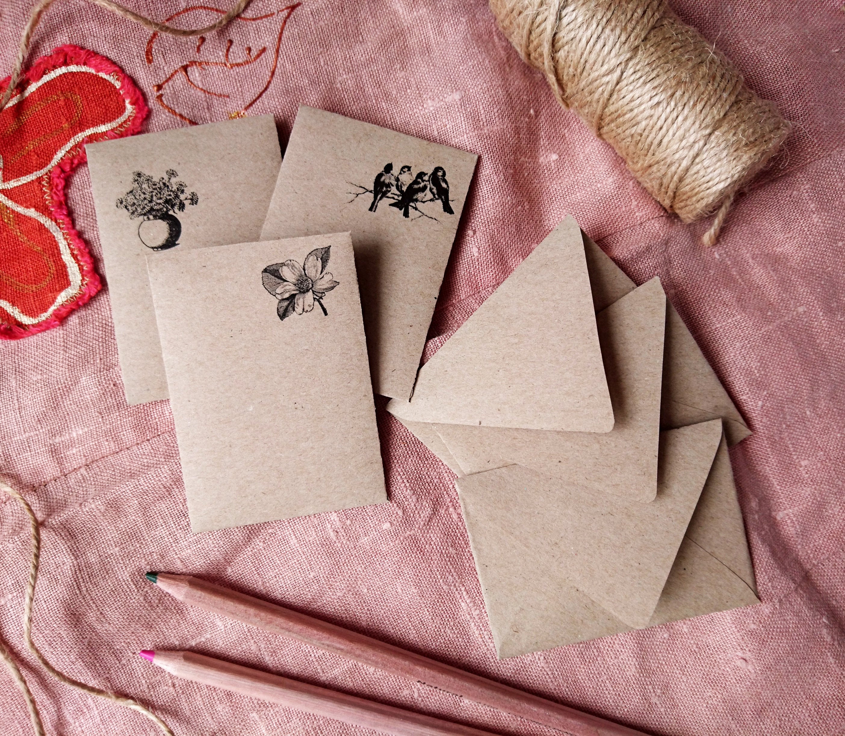 Mini envelopes / 6 pc / Kraft small envelopes Paper Etsy